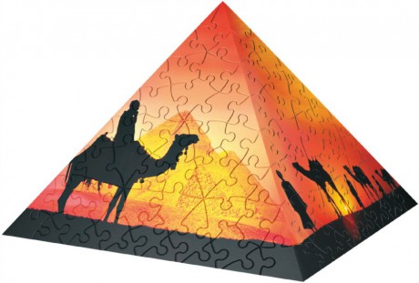 Puzzle pyramida- západ slunce v poušti