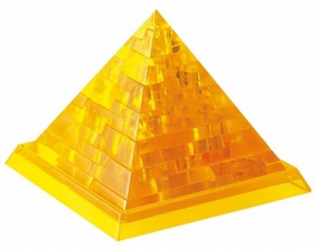 Puzzle pyramida- krystalická žlutá